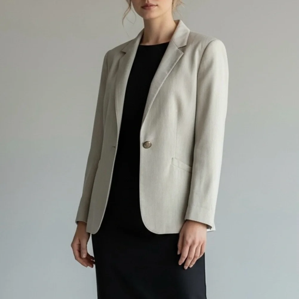 Calvin Klein Cream Blazer for Women - Picture 1 of 6